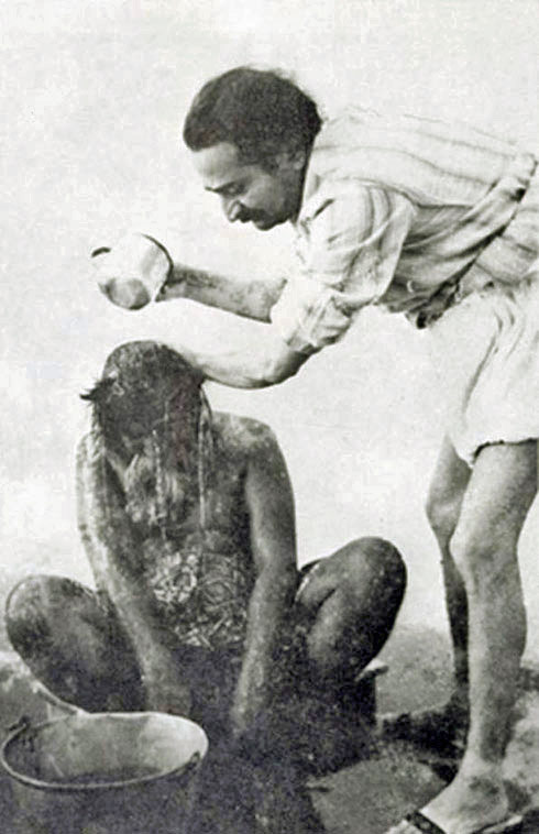 1940 November-December Ceylon, bathing Chatti Baba.jpg